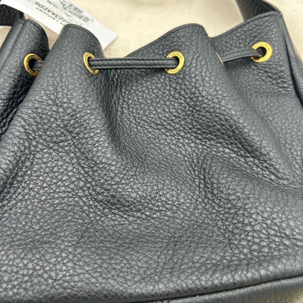 Saint Laurent Black Shoulder Bag with Gold Accents - Picture 16 of 16